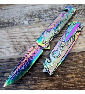 Knivox Sibirya Company S2076 Gökkuşağı Akrep İşlemeli Kurtarma Kamp Çakıs