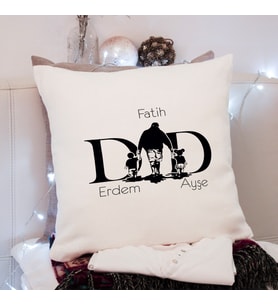 En İyi Baba ( DAD ) Tasarımlı Yastık Kişiye Özel
