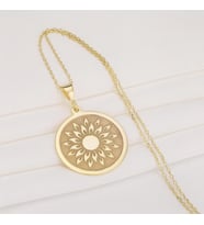 Minimal Güneş Figürlü Kolye 925K Gümüş (Gold)