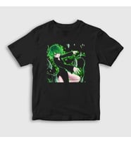 Presmono Unisex Çocuk Siyah Tatsumaki Anime One Punch Man T-Shirt 444649tt