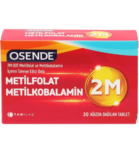Osende 2M ODT Metilfolat & Metilkobalamin 30 Ağızda Dağılan Tablet