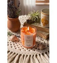 Mandarin Matcha Mum - Mumelia Candles Doğal Soya Buzlu Mandalina Çay Temalı Cam Bardak Dekoratif Mum