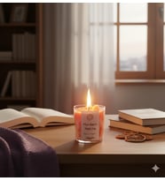 Mandarin Matcha Mum - Mumelia Candles Doğal Soya Buzlu Mandalina Çay Temalı Cam Bardak Dekoratif Mum