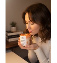 Mumelia Candles Matcha Temalı - Doğal Soya Cam Bardak Mandalina Tasarım Mum