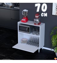 Eliusta Lara 70 cm Çok Amaçlı Mikrodalga Dolabı Alttan Kapaklı Fırınlık Kiler Ekmeklik 70x87x32 cm