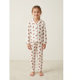Monox %100 Pamuk Kız Çocuk Düğmeli Pijama Takımı – Uzun Kollu