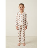 Monox %100 Pamuk Kız Çocuk Düğmeli Pijama Takımı – Uzun Kollu