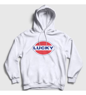 Presmono Unisex Beyaz Logo Lucky Halsey Kapüşonlu Sweatshirt 459540tt