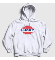 Presmono Unisex Beyaz Logo Lucky Halsey Kapüşonlu Sweatshirt 459540tt