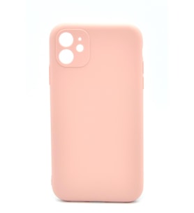 iPhone 11 Uyumlu Düz Renk Esnek Yumuşak Silikon Kılıf  Rubber Pembe