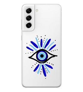 Samsung Galaxy S21 FE Uyumlu Nazar Göz Desenli Şeffaf Telefon Kılıfı