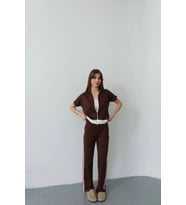 Kadın Fermuarlı Taş Ve şerit Detaylı Ikili Takım