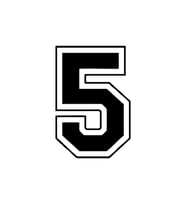 Dış Kontürlü 5 Numara Sayısı Sticker Yapıştırma