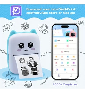 Taşınabilir Yazıcı, Mini Cep Kablosuz Termal Yazıcı Android iOS Akıllı Telefonlar için Uygun, BT Mürekkepsiz Baskı, Etiketler, Fişler, Fotoğraflar, Notlar, Öğrenme (5343)