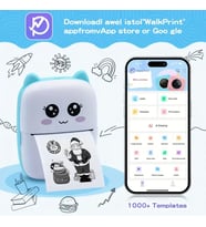 Taşınabilir Yazıcı, Mini Cep Kablosuz Termal Yazıcı Android iOS Akıllı Telefonlar için Uygun, BT Mürekkepsiz Baskı, Etiketler, Fişler, Fotoğraflar, Notlar, Öğrenme (5343)