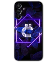 Galaxy A15 Kılıf HD Desen Baskılı Kılıf - Dark Neon Yaprak Ö Harfi