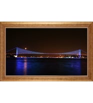 Çerçeveli Paspartulu Manzara Tablo bm1275 (Gold)