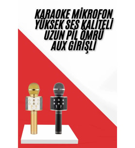 Karaoke Mikrofon Dahili Hoparlörlü Sd-usb-aux Girişli Bluetooth Hoparlör