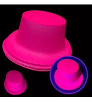 Neon Partisi Pembe Renk Plastik Fötr Şapka