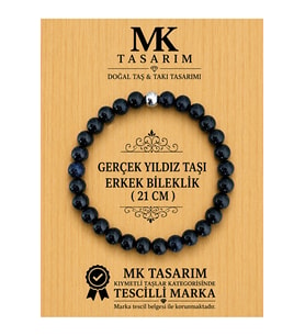 GERÇEK YILDIZ TAŞI ERKEK BİLEKLİK MK.8000.005 - RAHATLIK-DİNGİNLİK-ENERJİ- STRES BİLEKLİĞİ
