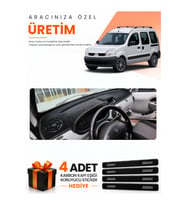 RENAULT KANGOO 2 AİRBAGLİ (2004-2008) Uyumlu Torpido Koruma Örtüsü Oto Kılıfı - Siyah