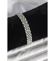316L Çelik 9 mm Kalınlıkta Gümüş Renkli Erkek Bileklik 5886 - SSSSSS8885-9119