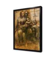 Meryem Ana Çocuk İsa Eskiz L Da Vinci Çerçeveli Cam Tablo