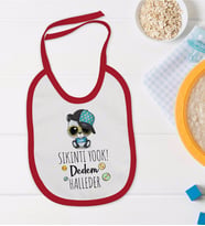 BK Kids Sıkıntı Yok Dedem Halleder Tasarımlı Kırmızı Bebek Mama Önlüğü-1