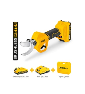 SGS5558 20 VOLT 2 AMPER ÇİFT AKÜLÜ DAL BUDAMA MAKASI SETİ ÇANTALI 32MM