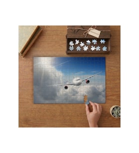 Bulutların Arasında Uçak Tasarımı 240 parça Ahşap Puzzle Ahşap Kutuda MP03850