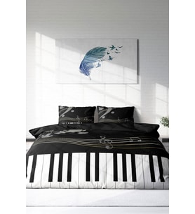 Nevresim Takımı %100 Doğal Pamuk Çift Kişilik 3d Digital Piano