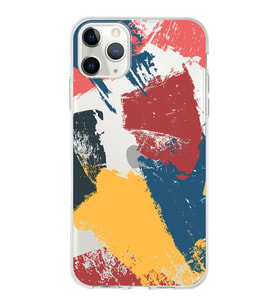 Apple iPhone 11 Pro Uyumlu Kapak Brush Stroke Tasarımlı Şeffaf Silikon Kılıf