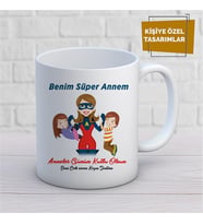 Kişiye Özel İsim Yazılabilir Benim Süper Annem Anneler Günün Kutlu Olsun Kupa Bardak