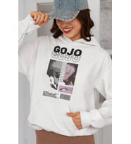 Satoru Gojo Jujutsu Kaisen Baskılı Unisex Oversize Anime Karakter Hoodie