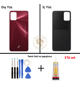 Reeder Vida Seti + Yapıştırıcı S19 Max Bordo Yapıştırıcı B-7000 Yapıştırıcı Vida Seti Arka Kapak Arka Cam Batarya Kapağı Lazer Kesim Kapak Pil Kapağı Back Cover