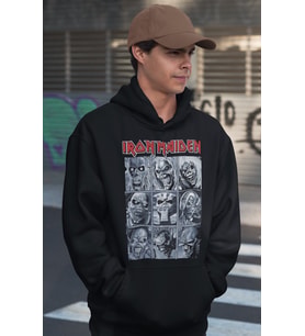 Iron Maiden Rock Metal Müzik Grubu Baskılı Unisex Oversize Hoodie