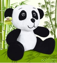 PABABO SEVİMLİ PANDA (%100 YERLİ ) (Siyah - Beyaz)