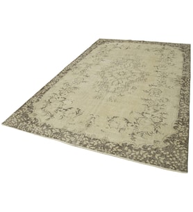 Bej Eskitme Halı Floral Motifli El Dokuma Yumuşak Dokulu Salon Halısı Klasik Yatak Odası Tasarımı