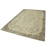 Bej Eskitme Halı Floral Motifli El Dokuma Yumuşak Dokulu Salon Halısı Klasik Yatak Odası Tasarımı