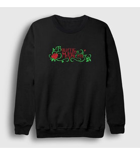 Presmono Unisex Siyah Rose Bullet For My Valentine Sweatshirt 23410tt