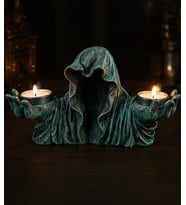 2'li Gotik Pelerinli Hayalet Mumluk İçinde Mum Tealight Mumluk Dekoratif Mumluk Gothic Mumluk Goth Mumluk