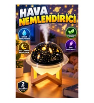USB Bağlantılı Projeksiyonlu Hava Nemlendirici Aromaterapi Gece Lambası
