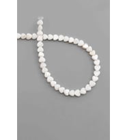 Sedef Doğal Taş Parlak Beyaz Kalp Kesim 6x3mm Dizi [AA]