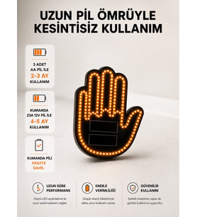 Pilli Led Işık Araç Camı İçin Uzaktan Kumandalı El Simgesi