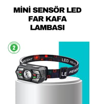 Hareket Sensörlü Şarjlı Led Far Suya Dayanıklı Çok Modlu
