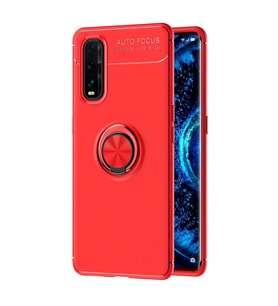 Oppo Find X2 Kılıf Range Yüzüklü Silikon - Kırmızı