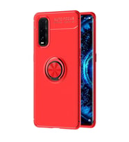 Oppo Find X2 Kılıf Range Yüzüklü Silikon - Kırmızı