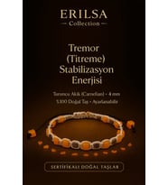 Sertifikalı Tremor (Titreme) Stabilizasyon Enerji Bilekliği – Turuncu Akik ve Terahertz 4 mm (Çok Renkli)