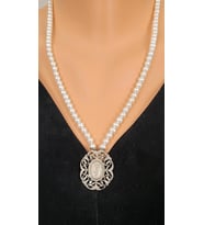 925 Ayar Gümüş Elizabeth Modeli İnci Kolye