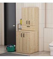 Çamaşır Makinesi Dolabı Poyraz Meşe